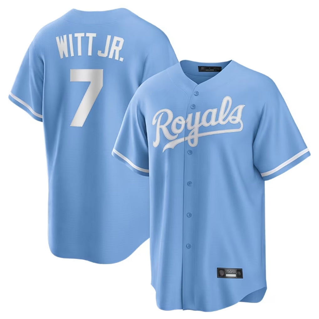 Fenge KC.Royals #7 Bobby Witt Jr. Player Light Blue Home Game Stitched Jerseys