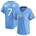 Fenge KC.Royals #7 Bobby Witt Jr. Player Light Blue Limited Throwback Cooperstown Collection T-shirt Stitched Jerseys