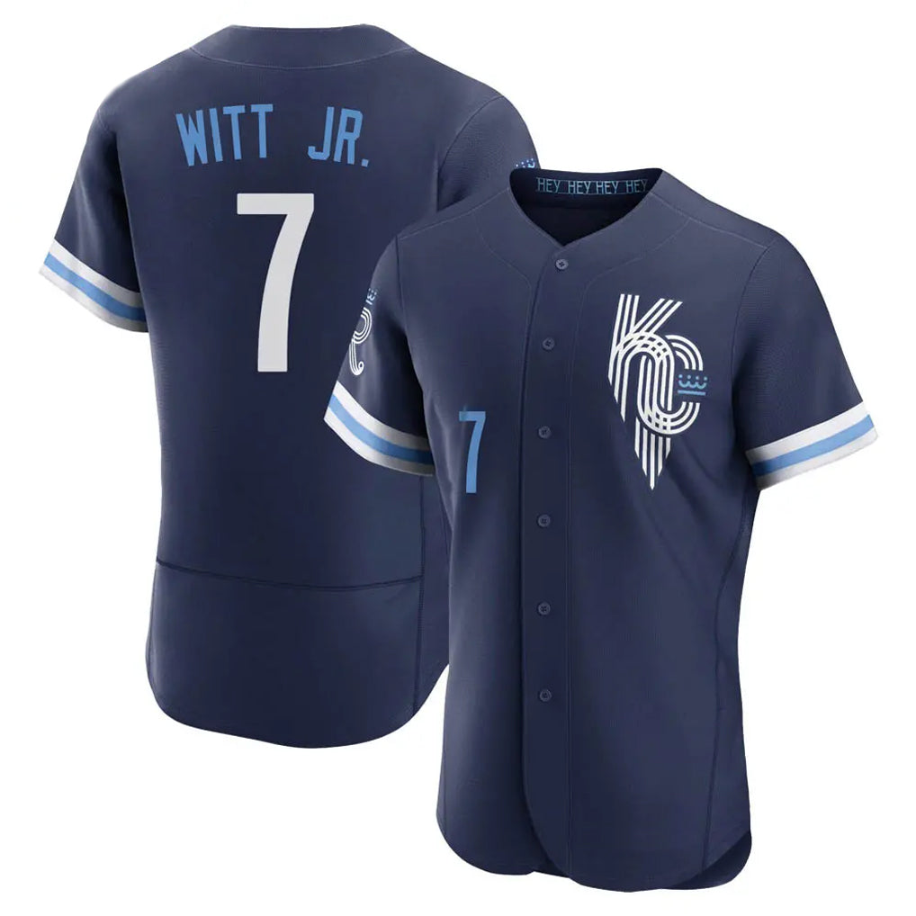 Fenge KC.Royals #7 Bobby Witt Jr. Player Navy City Connect Limited Elite Home Stitched Jerseys
