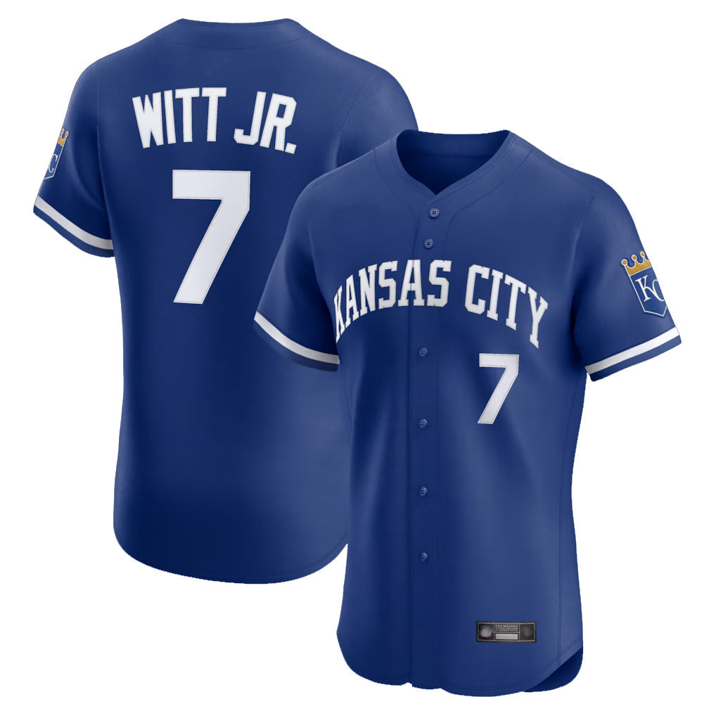 Fenge KC.Royals #7 Bobby Witt Jr. Player Royal Limited Elite Home Stitched Jerseys