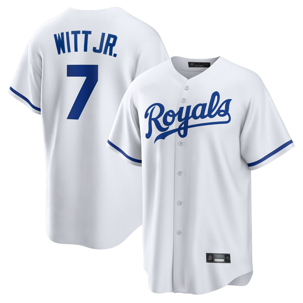 Fenge KC.Royals #7 Bobby Witt Jr. Player White Home Game Stitched Jerseys
