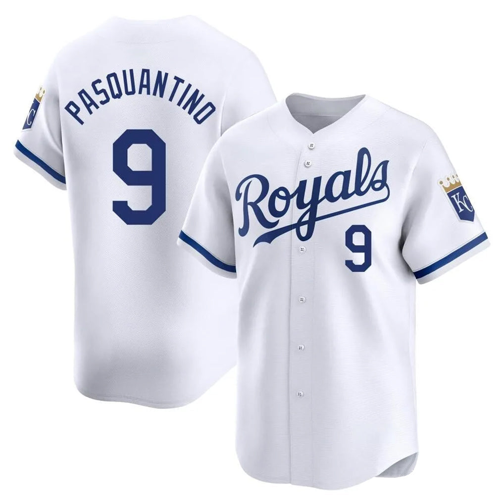 Fenge KC.Royals #9 Vinnie Pasquantino Player White Alt Limited Home Stitched Jerseys