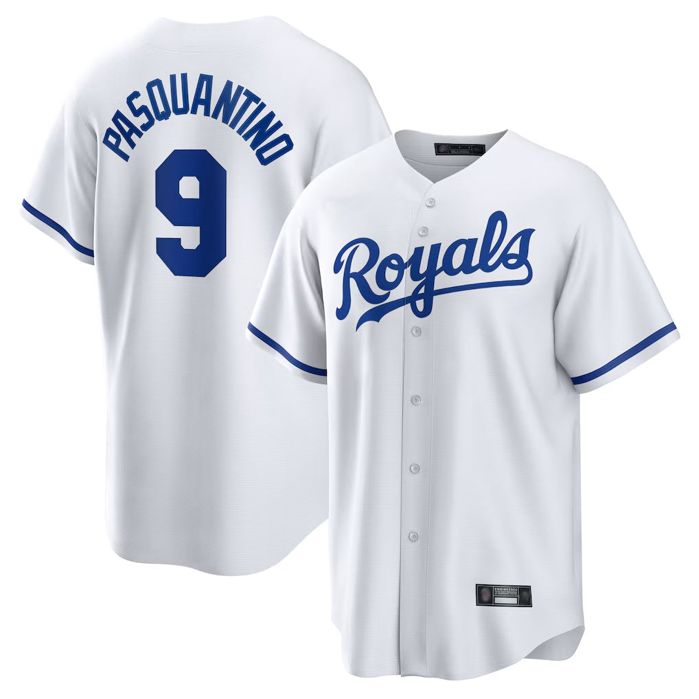 Fenge KC.Royals #9 Vinnie Pasquantino Player White Home Game Stitched Jerseys