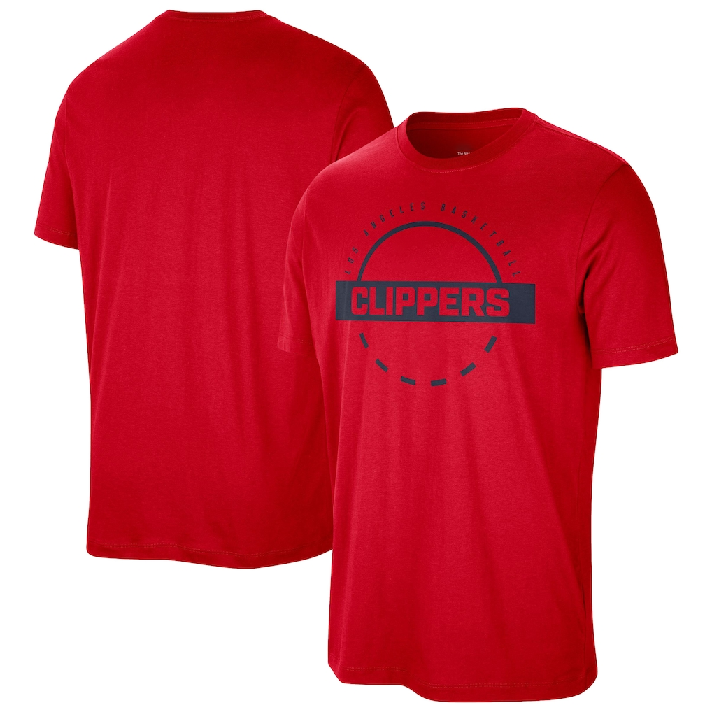Fenge L.Clippers Red Authentic Practice T-Shirt Stitched Jerseys