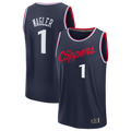 Fenge LA.Clippers #1 Keaton Wagler Navy Draft First Round Pick Fast Break Stitched Jerseys - Icon Edition