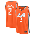 Fenge LA.Clippers #2 Kawhi Leonard Orange 2025-2026 City Edition Fast Break Stitched Jerseys