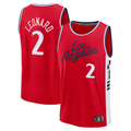 Fenge L.Clippers #2 Kawhi Leonard Red Fast Break Replica Player Stitched Jerseys- Statement Edition