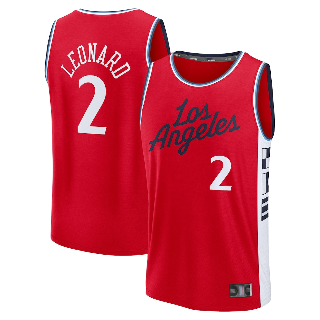 Fenge L.Clippers #2 Kawhi Leonard Red Fast Break Replica Player Stitched Jerseys- Statement Edition