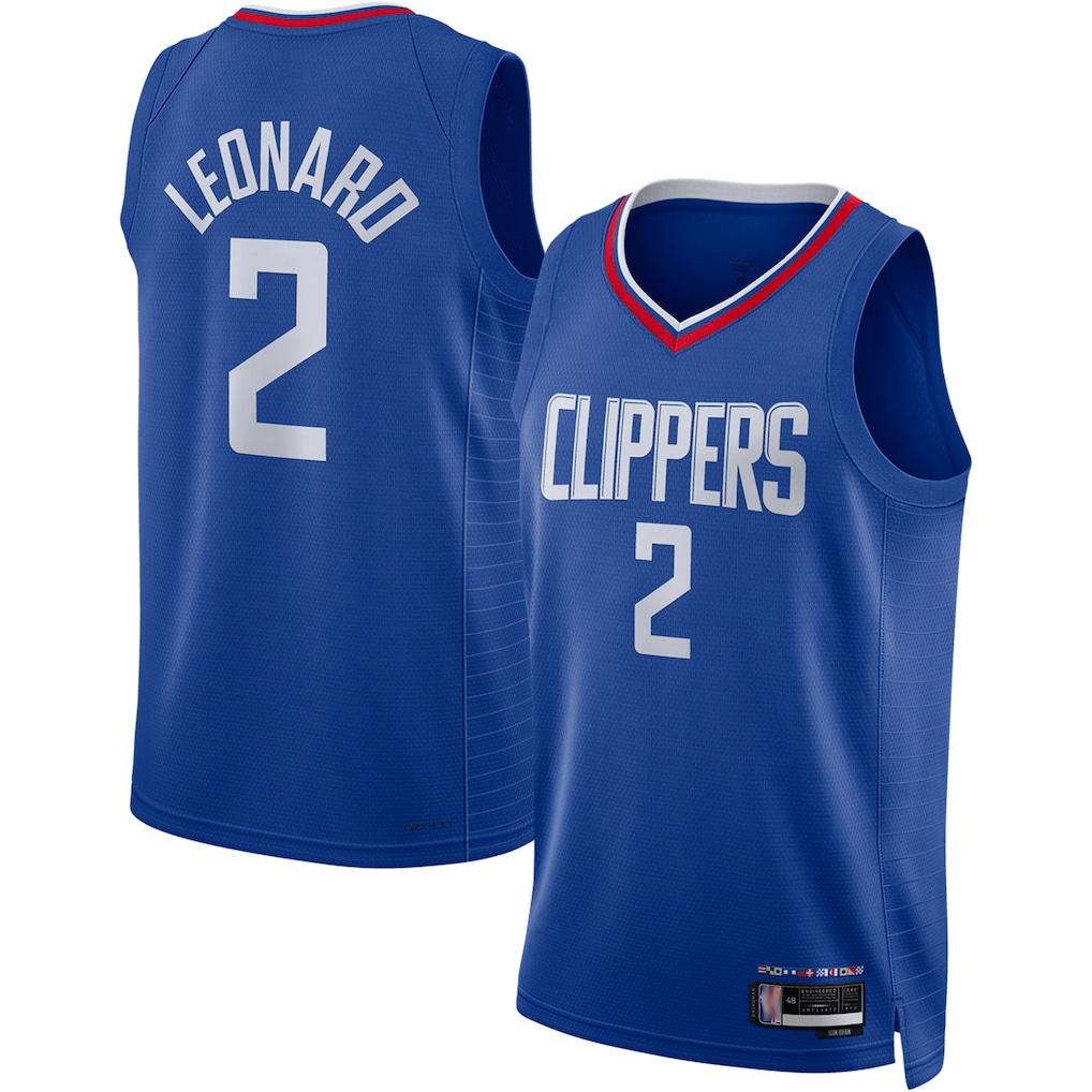 Fenge LA.Clippers #2 Kawhi Leonard Royal Swingman Stitched Jerseys - Icon Edition