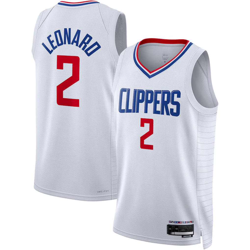 Fenge L.Clippers #2 Kawhi Leonard White Swingman Stitched Jerseys - Association Edition