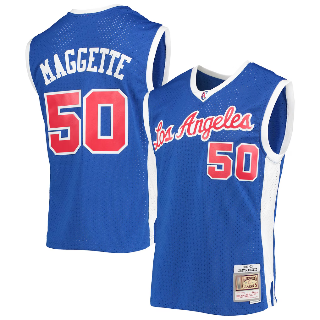 Fenge LA.Clippers #50 Corey Maggette Mitchell & Ness Royal 2002-2003 Hardwood Classics Swingman Stitched Jerseys
