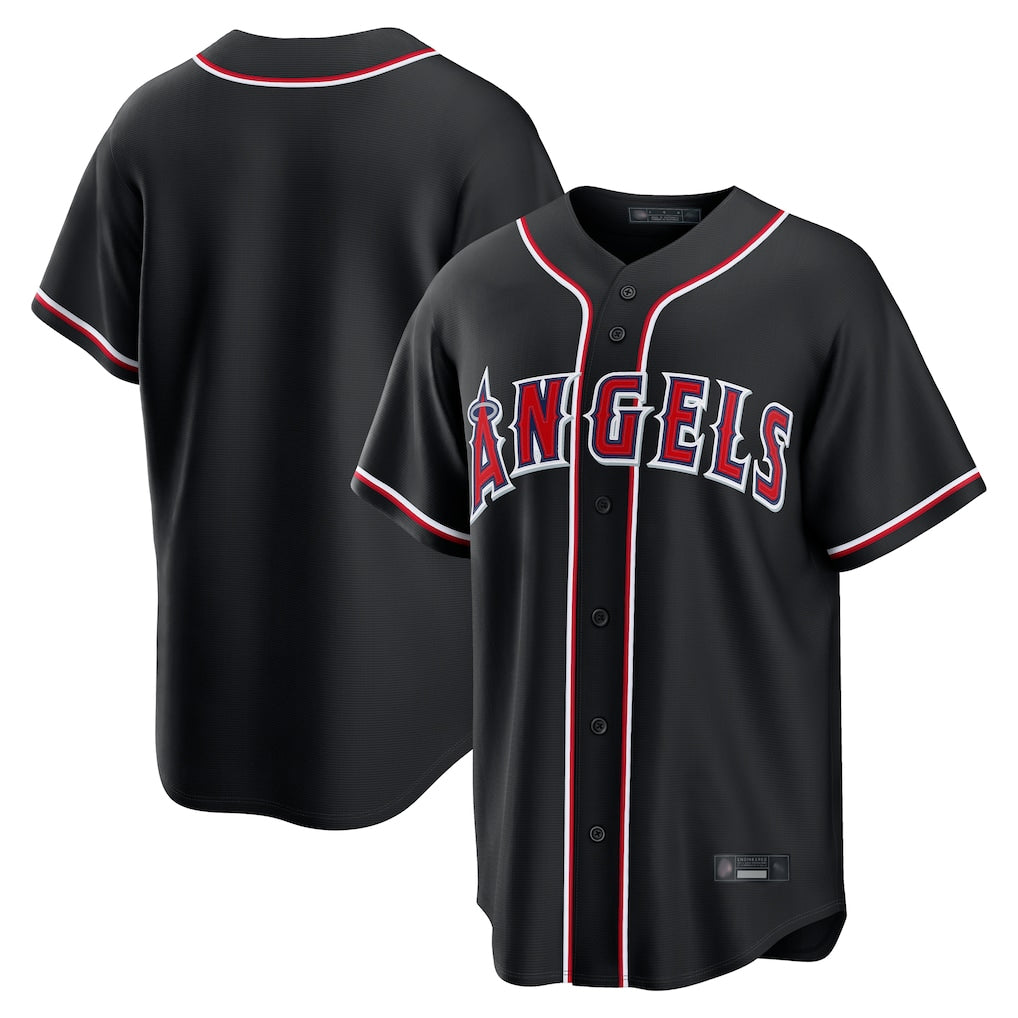 Fenge LA.Angels Black Fashion Out Home Game Blank Player Stitched Jerseys