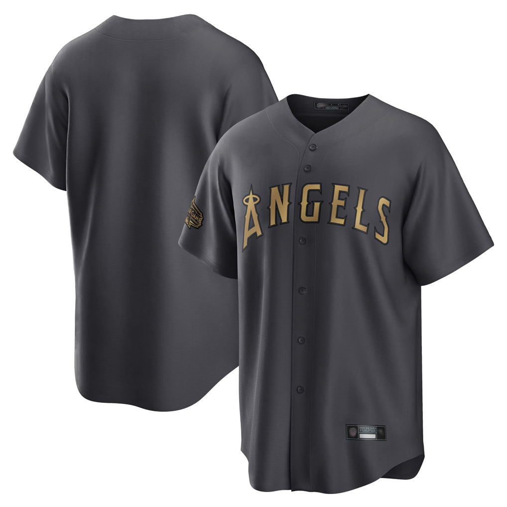 Fenge LA.Angels Charcoal Game All-Star Blank Player Stitched Jerseys
