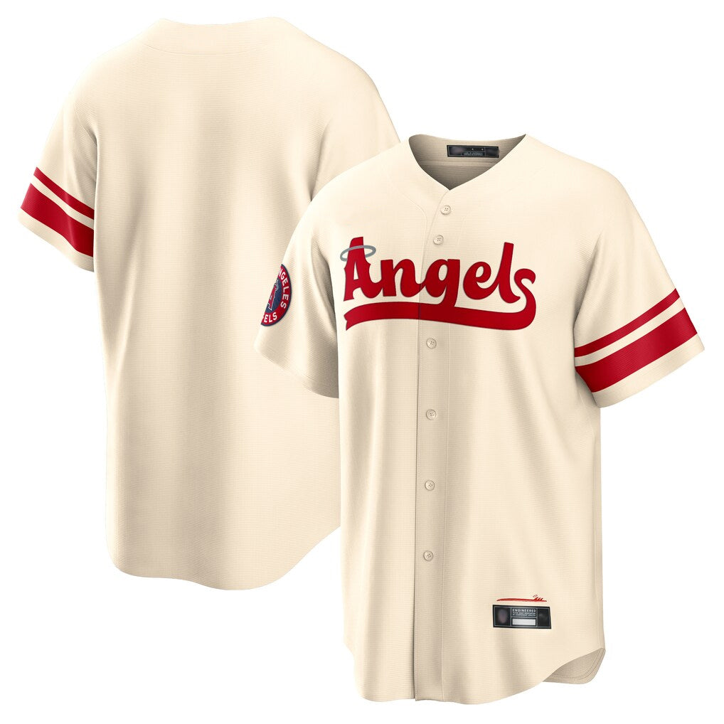 Fenge LA.Angels Cream City Connect Home Blank Player Stitched Jerseys