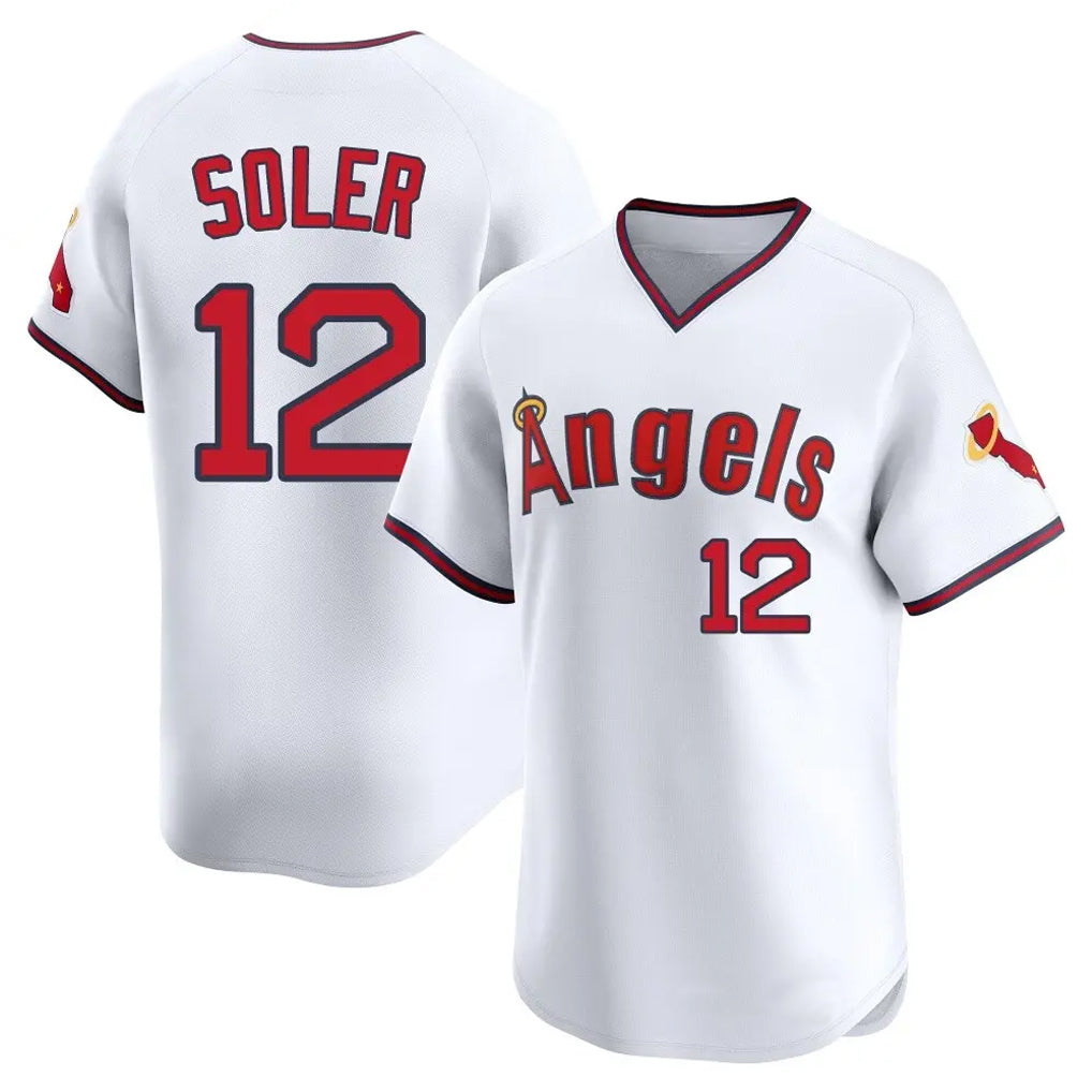 Fenge LA.Angels #12 Jorge Soler Player White T-shirt Home Limited Stitched Jerseys