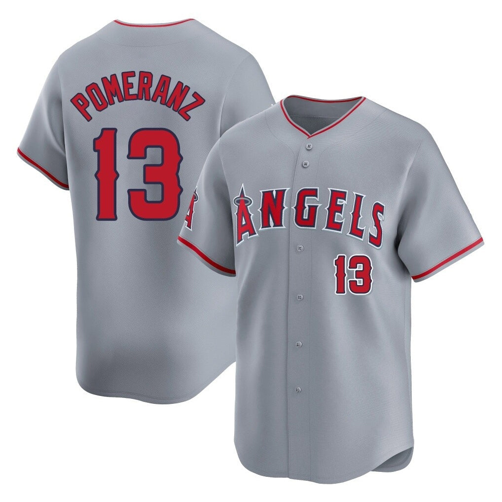 Fenge LA.Angels #13 Drew Pomeranz Player Gray Home Limited Stitched Jerseys