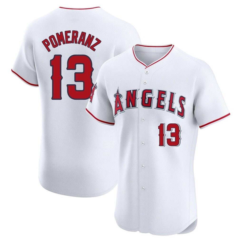 Fenge LA.Angels #13 Drew Pomeranz Player White Limited Elite Stitched Home Jerseys