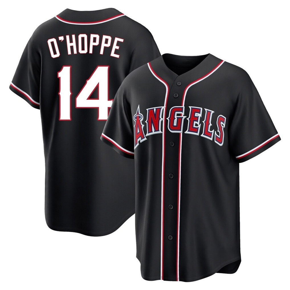 Fenge LA.Angels #14 Logan O'Hoppe Player Black Fashion Out Home Game Stitched Jerseys