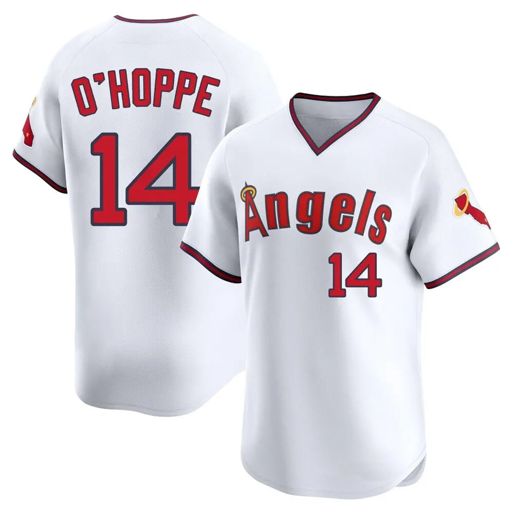 Fenge LA.Angels #14 Logan O'Hoppe Player White T-shirt Home Limited Stitched Jerseys