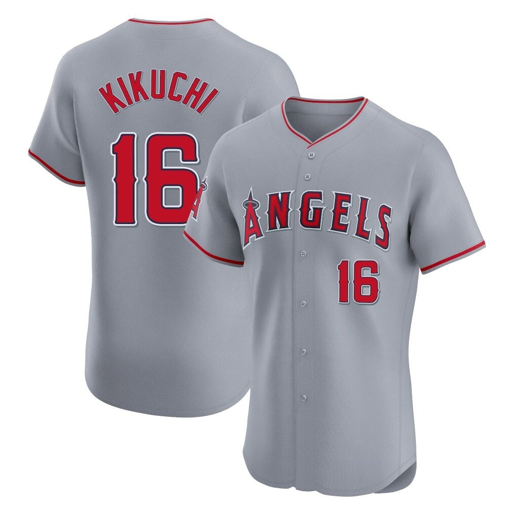 Fenge LA.Angels #16 Yusei Kikuchi Player Gray Home Limited Elite Stitched Jerseys