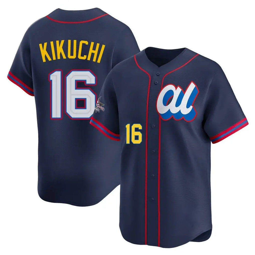 Fenge LA.Angels #16 Yusei Kikuchi Player Navy Limited American League All-Star Edition Stitched Jerseys