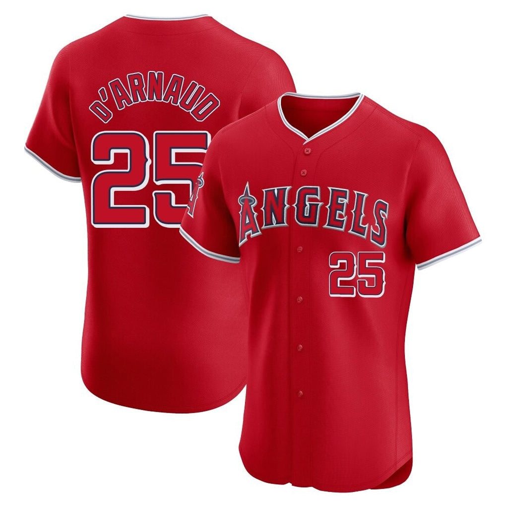 Fenge LA.Angels #25 Travis d'Arnaud Player Red Home Limited Elite Stitched Jerseys