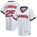 Fenge LA.Angels #25 Travis d'Arnaud Player White T-shirt Home Game Stitched Jerseys