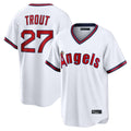 Fenge LA.Angels #27 Mike Trout Player White T-shirt Home Game Stitched Jerseys