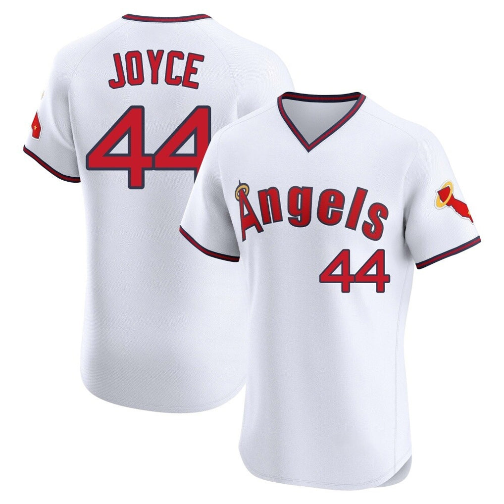 Fenge LA.Angels #44 Ben Joyce Player White T-shirt Home Limited Elite Stitched Jerseys
