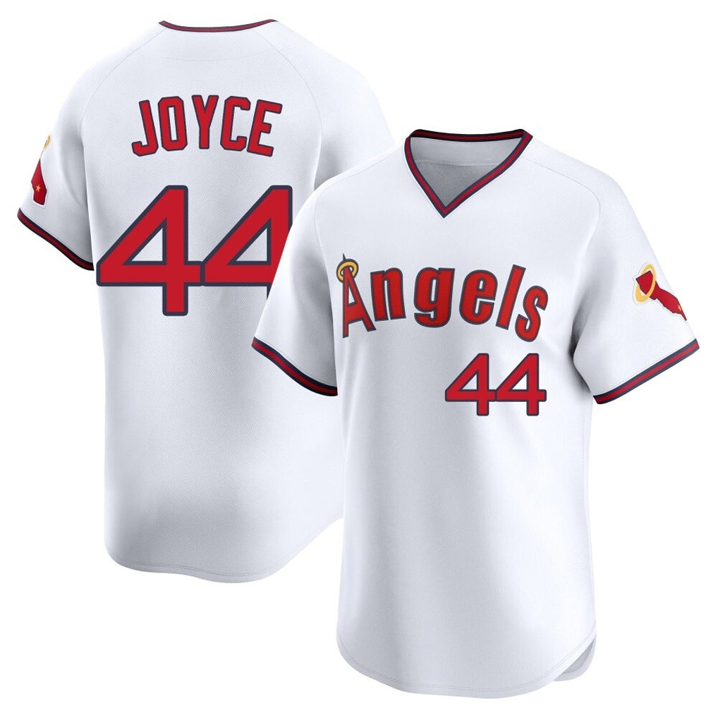 Fenge LA.Angels #44 Ben Joyce Player White T-shirt Home Limited Stitched Jerseys