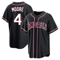 Fenge LA.Angels #4 Christian Moore Player Black Fashion Out Home Game Stitched Jerseys
