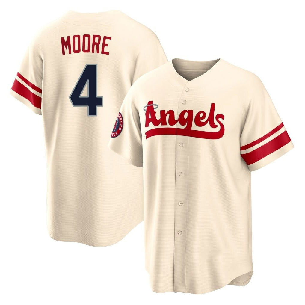 Fenge LA.Angels #4 Christian Moore Player Cream City Connect Home Stitched Jerseys