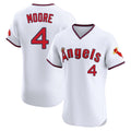 Fenge LA.Angels #4 Christian Moore Player White T-shirt Home Limited Stitched Jerseys