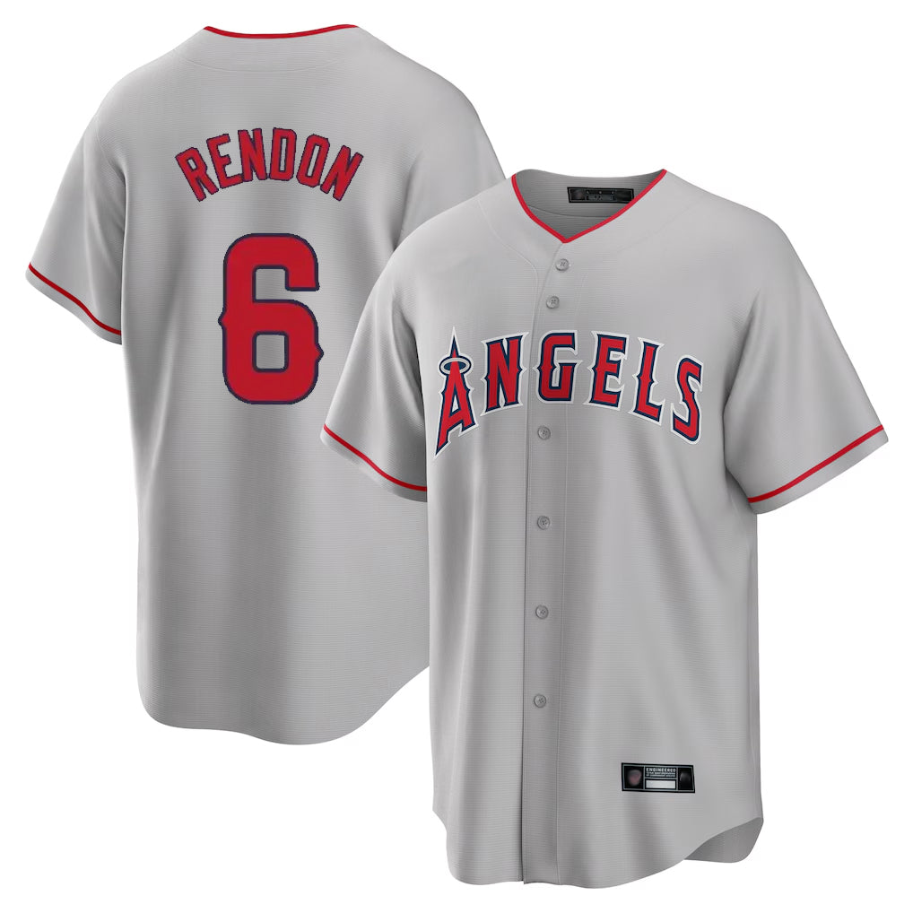 Fenge LA.Angels #6 Anthony Rendon Player Gray Home Game Stitched Jerseys
