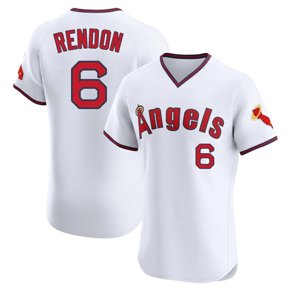 Fenge LA.Angels #6 Anthony Rendon Player White T-shirt Home Limited Elite Stitched Jerseys