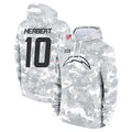 Fenge LA.Chargers #10 Justin Herbert Player Arctic Camo Salute To Service Limited Hoodies Game Stitched Jerseys