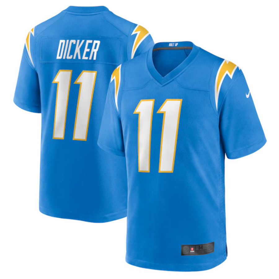 Fenge LA.Chargers #11 Cameron Dicker Powder Blue Game Jersey Stitched Jerseys