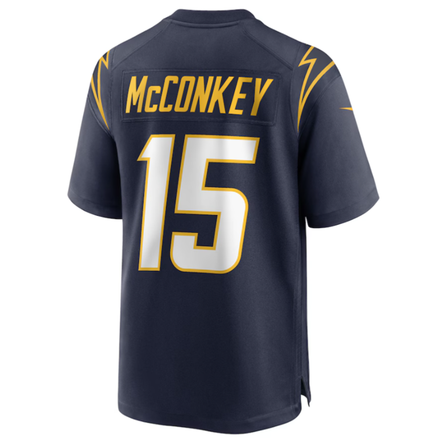 Fenge LA.Chargers #15 Ladd McConkey Navy Game Jersey Stitched Jersey