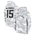 Fenge LA.Chargers #15 Ladd McConkey Player Arctic Camo Salute to Service Hoodies Game Stitched Jerseys