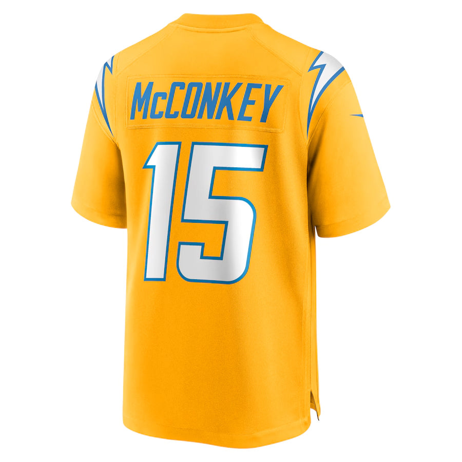 Fenge LA.Chargers #15 Ladd McConkey Player Gold Game Stitched Jerseys