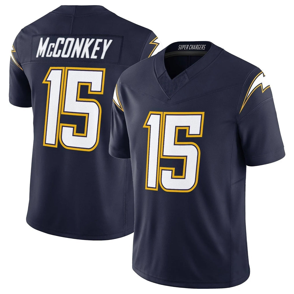 Fenge LA.Chargers #15 Ladd McConkey Player Navy Vapor F.U.S.E. Limited Home Game Stitched Jerseys