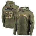 Fenge LA.Chargers #15 Ladd McConkey Player Salute to Service  Olive Hoodies Game Stitched Jerseys