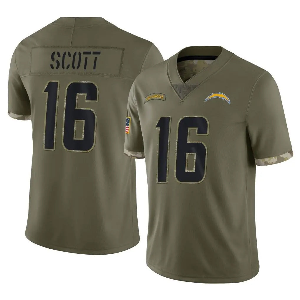 Fenge LA.Chargers #16 J.K. Scott Player Olive Salute To Service Limited Stitched Jerseys