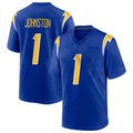 Fenge LA.Chargers #1 Quentin Johnston Player Royal Home Game Stitched Jerseys