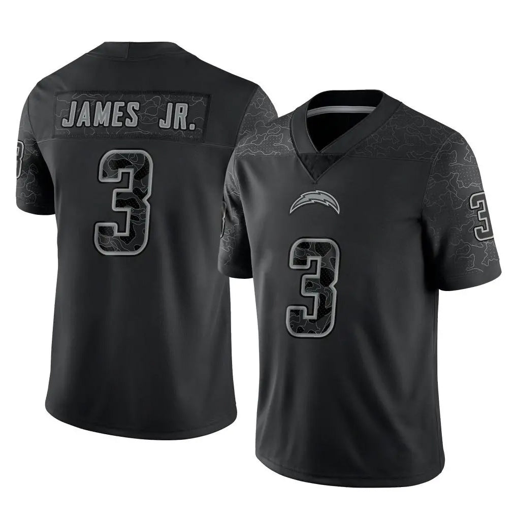 Fenge LA.Chargers #3 Derwin James Jr. Player Black Limited Reflective Home Game Stitched Jerseys