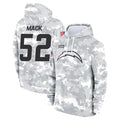 Fenge LA.Chargers #52 Khalil Mack Player Arctic Camo Salute to Service Hoodies Game Stitched Jerseys