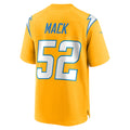 Fenge LA.Chargers #52 Khalil Mack Player Gold Home Game Stitched Jerseys