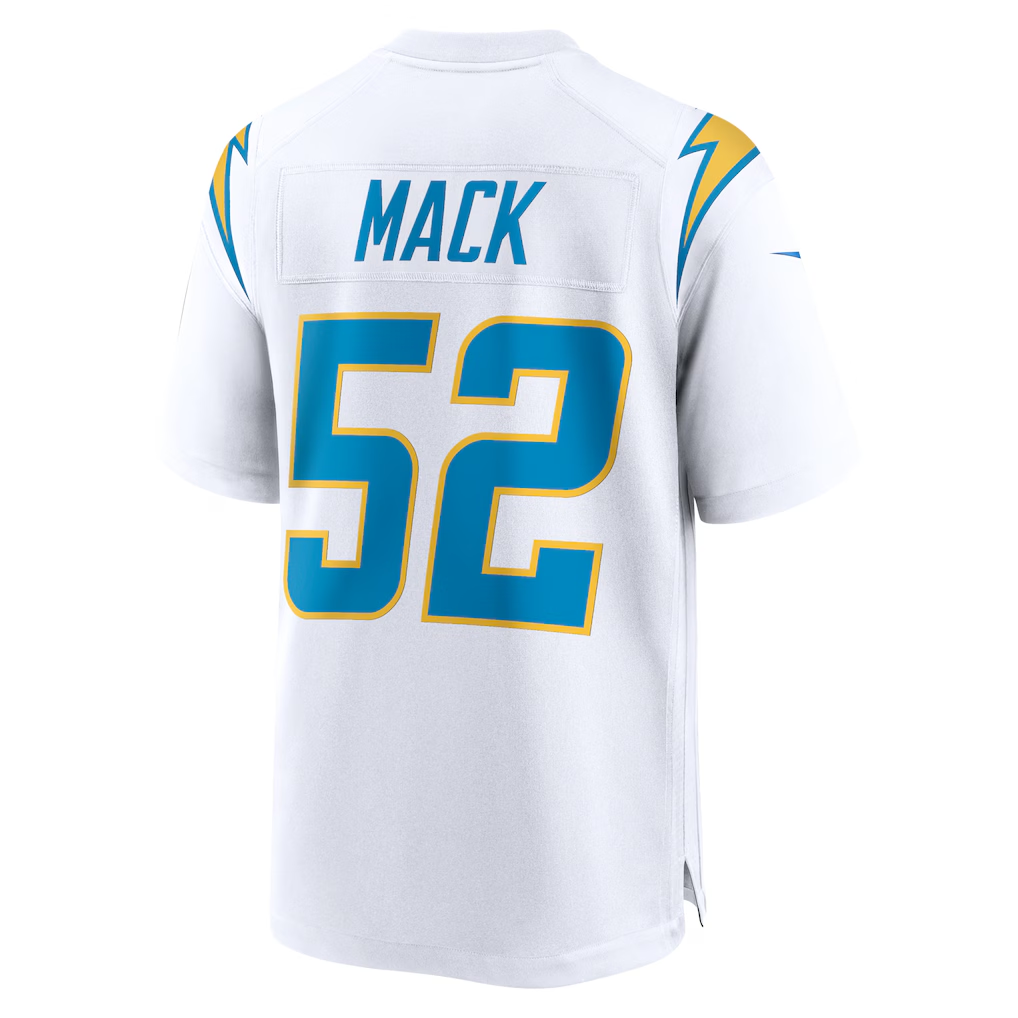 Fenge LA.Chargers #52 Khalil Mack White Game Stitched Jerseys