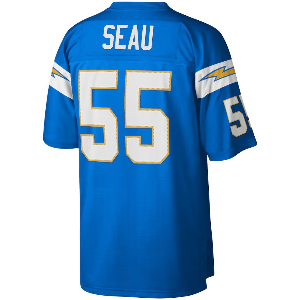 Fenge LA.Chargers #55 Junior Seau Mitchell & Ness Powder Blue Legacy Replica Stitched Jerseys