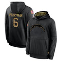 Fenge LA.Chargers #6 Denzel Perryman Player Black Salute to Service Hoodies Limited Game Stitched Jerseys